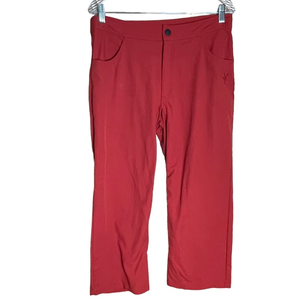 IBEX M red nylon performance fabric hiking cropped pants